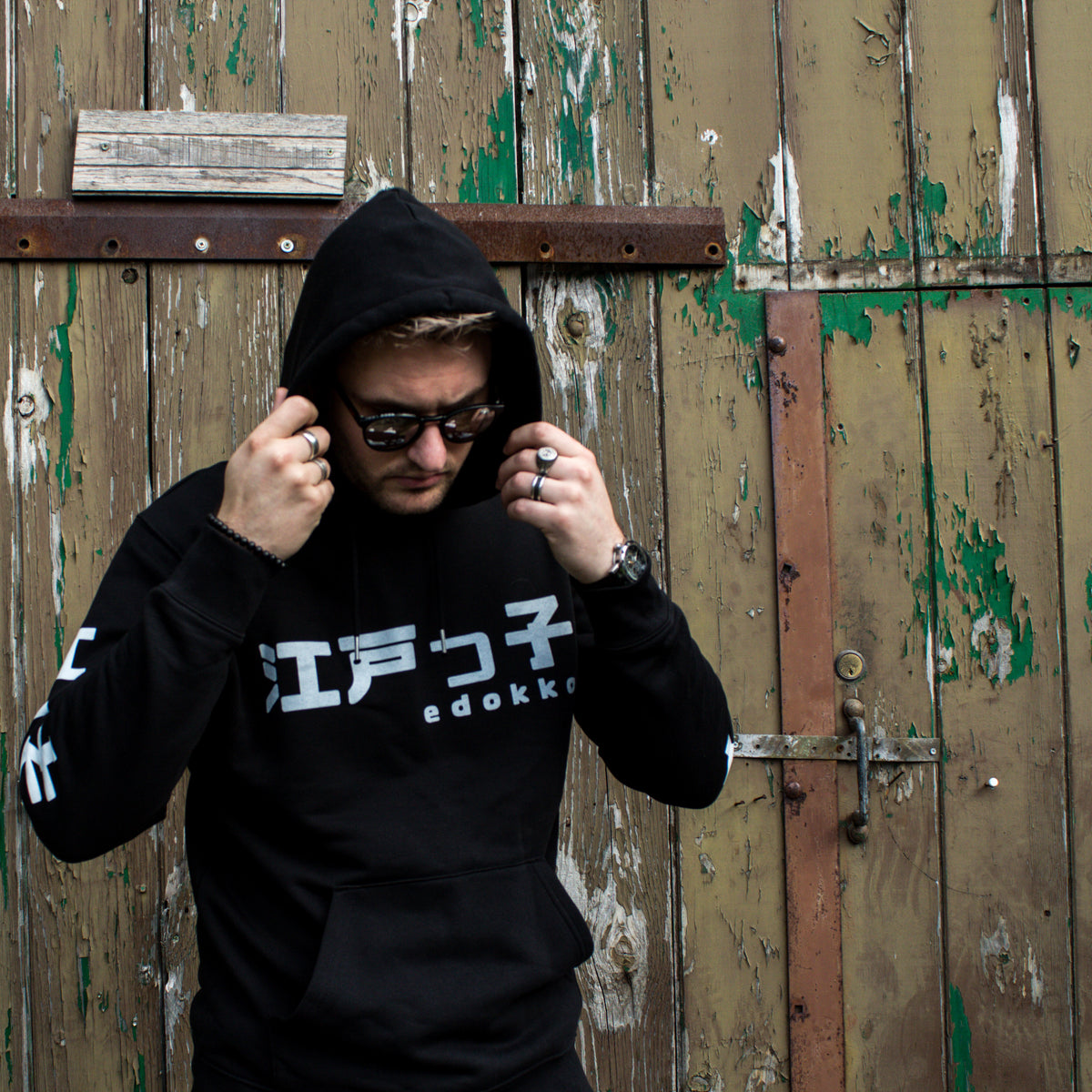 小物 THE EDOONI hoodie muffler BLACK THE EDOONI hoodie muffler BLACK